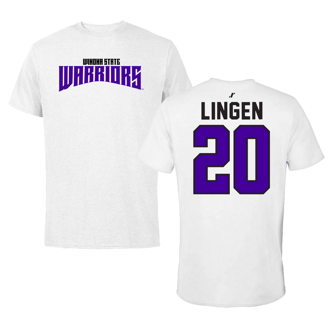 Winona State University Baseball White Classic Tee - #20 Drew Lingen