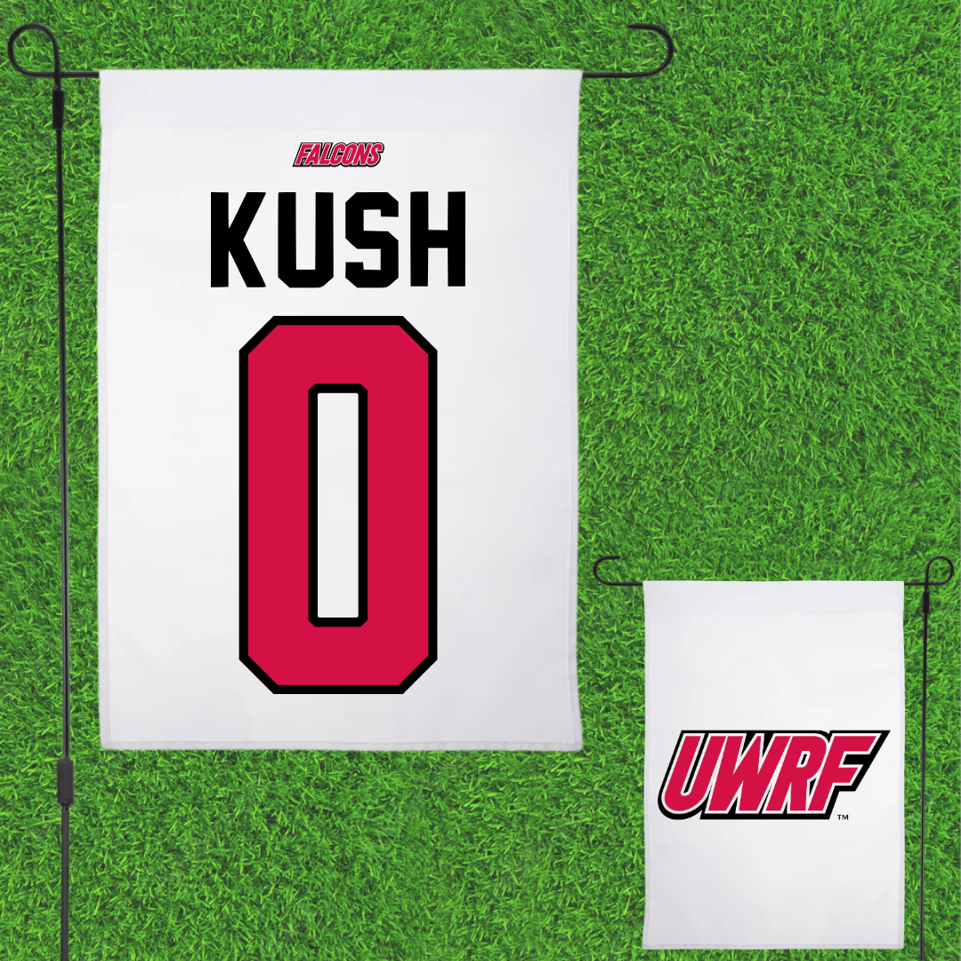 University of Wisconsin-River Falls Football White Garden Flag - #0 Luke Kush