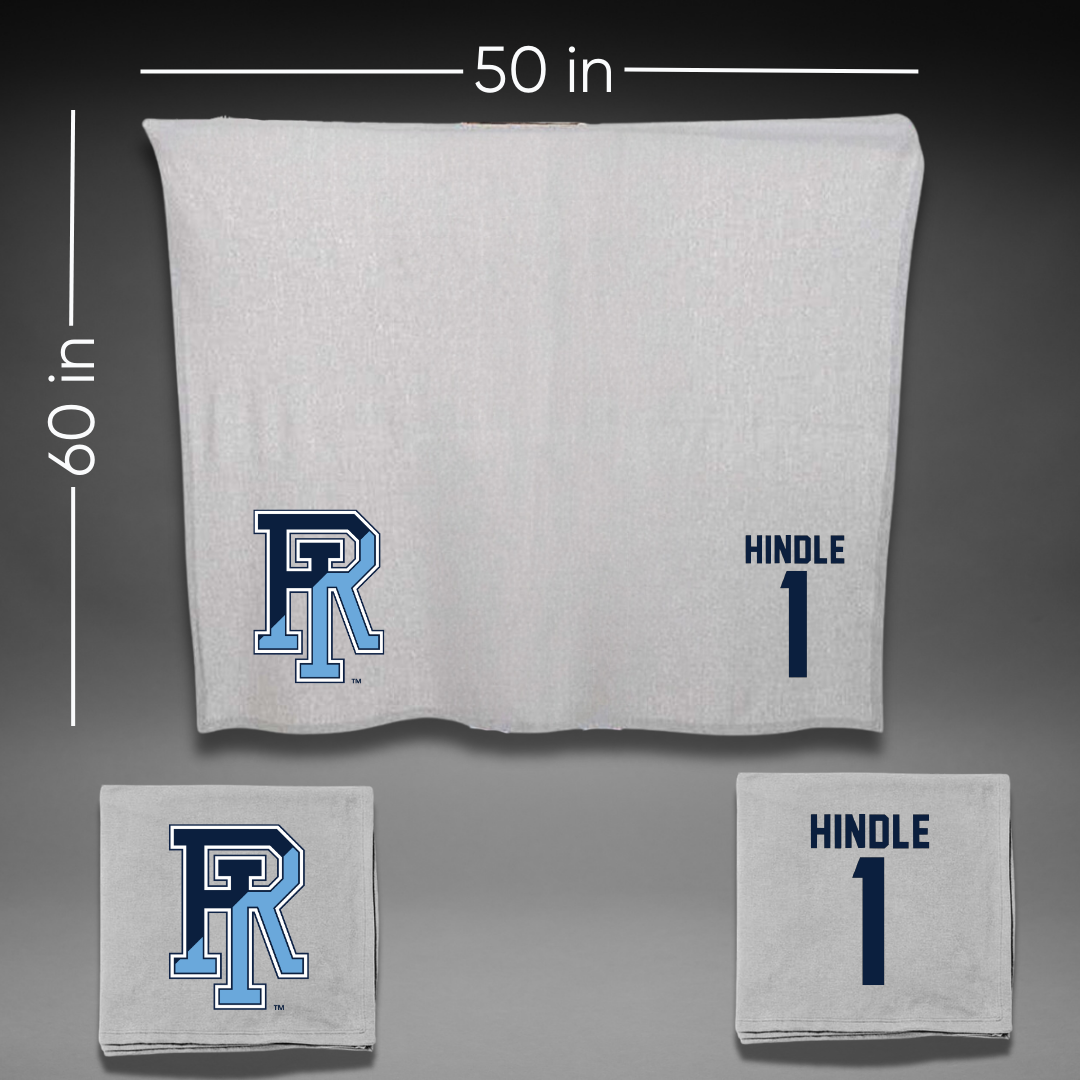 University of Rhode Island Baseball Gray Blanket - #1 Will Hindle