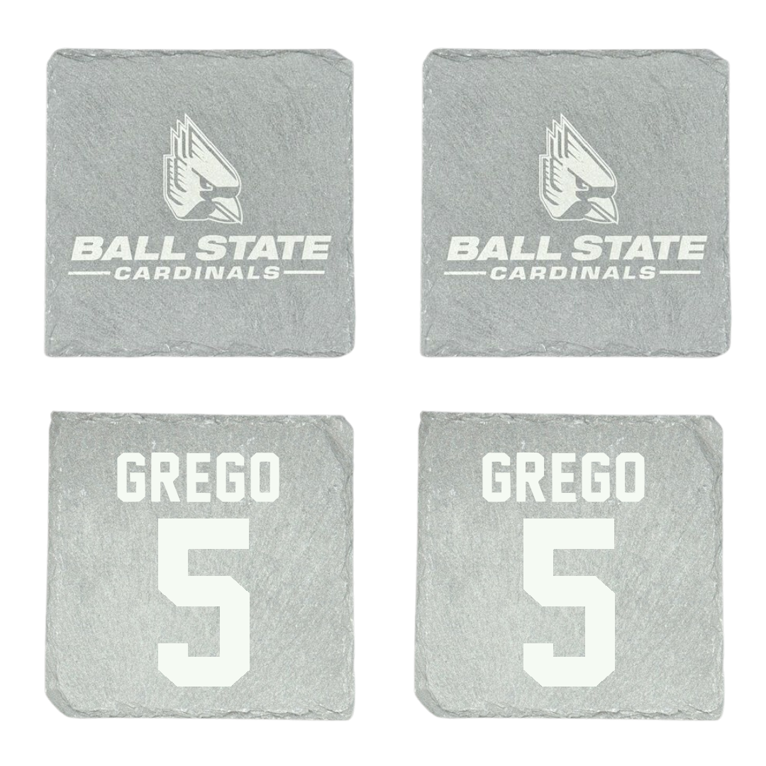Ball State University Baseball Stone Coaster (4 Pack)  - #5 Dylan Grego
