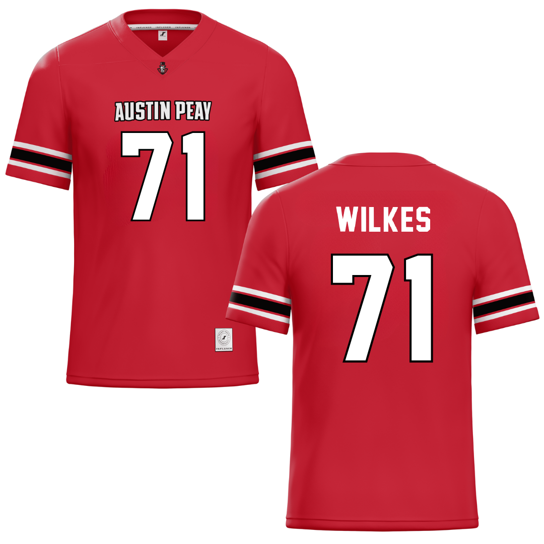 Austin Peay State University Red Football Jersey - #71 Harrison Wilkes