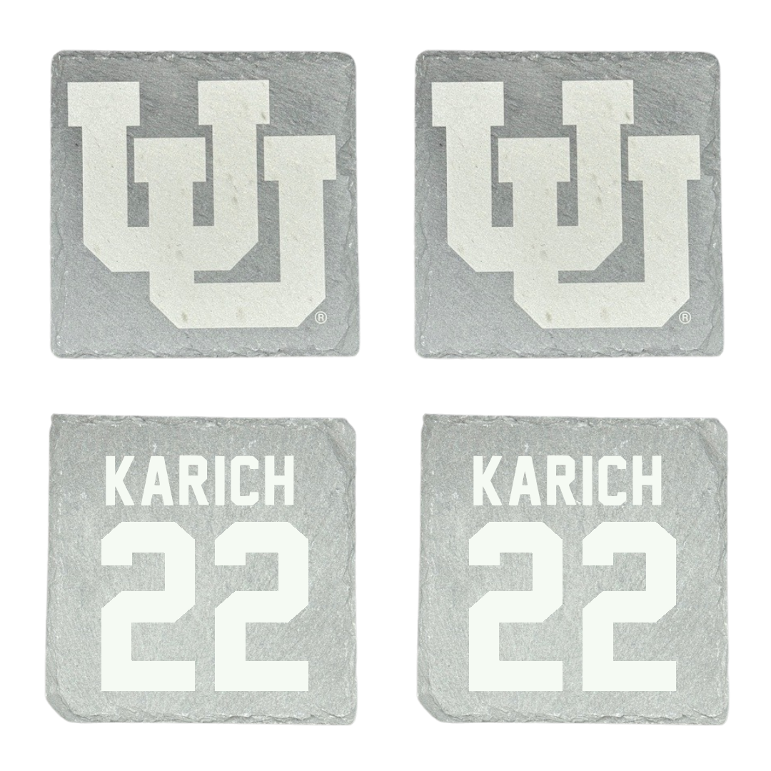 University of Utah Beach Volleyball Stone Coaster (4 Pack)  - #22 Abby Karich