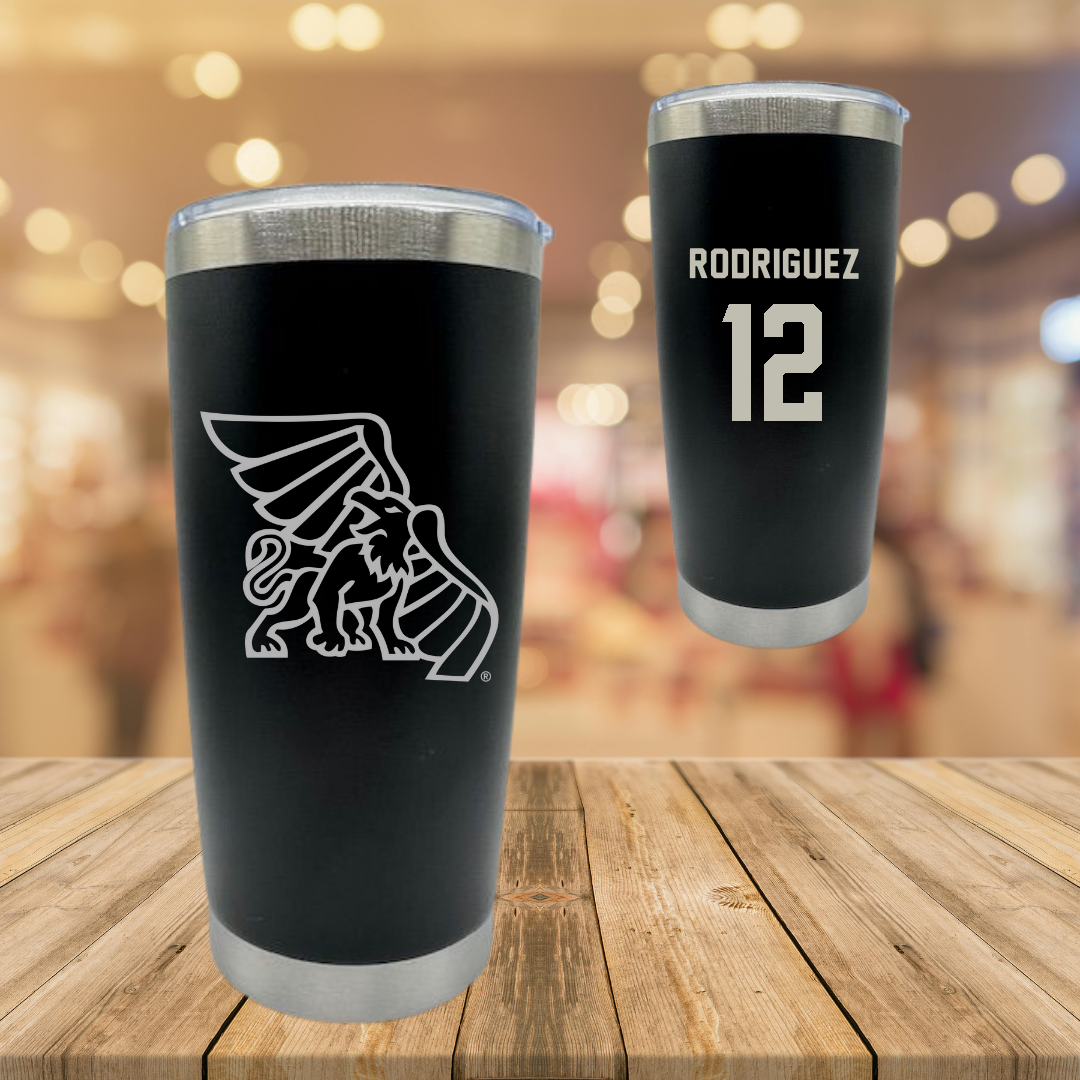 Missouri Western State University Baseball Black Stainless Steel Tumbler - #12 Diego Rodriguez