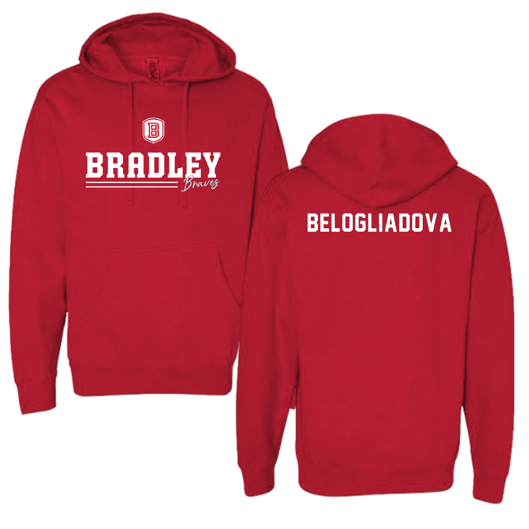 Bradley University Tennis Red General Hoodie - Anna Belogliadova