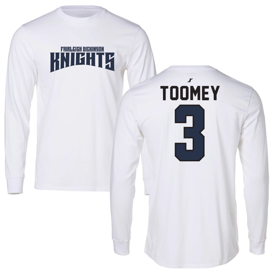 Fairleigh Dickinson University-Metropolitan Campus Basketball White Classic Long Sleeve - #3 Bella Toomey