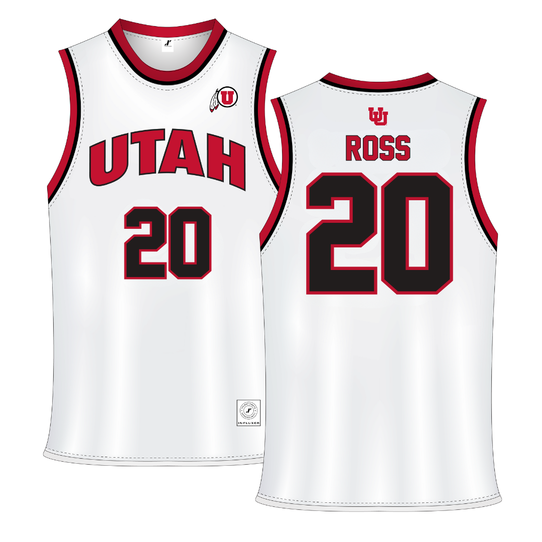 University of Utah White Basketball Jersey - #20 Reese Ross