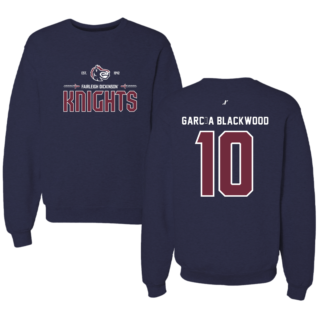 Fairleigh Dickinson University-Metropolitan Campus Basketball Navy General Crewneck - #10 Dominique García Blackwood