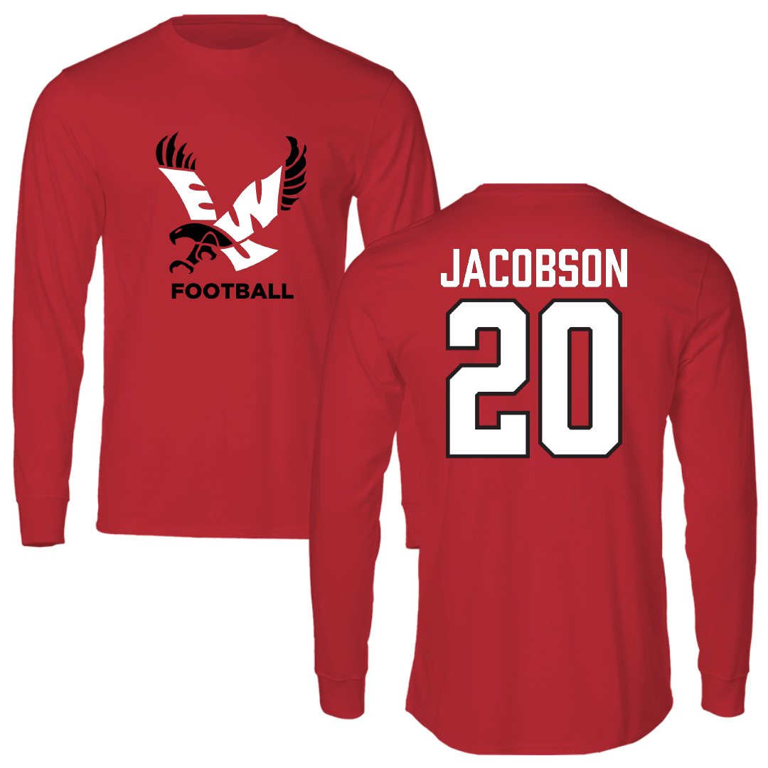 Eastern Washington University Football Red EWU Performance Long Sleeve - #20 Tyson Jacobson