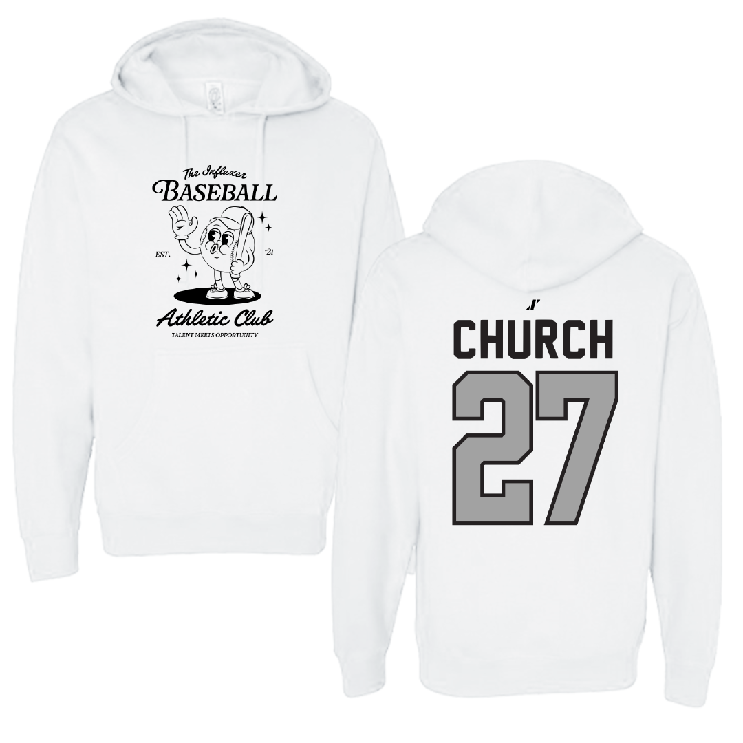 Baseball White Influxer Athletic Club Hoodie - #27 Braxton Church