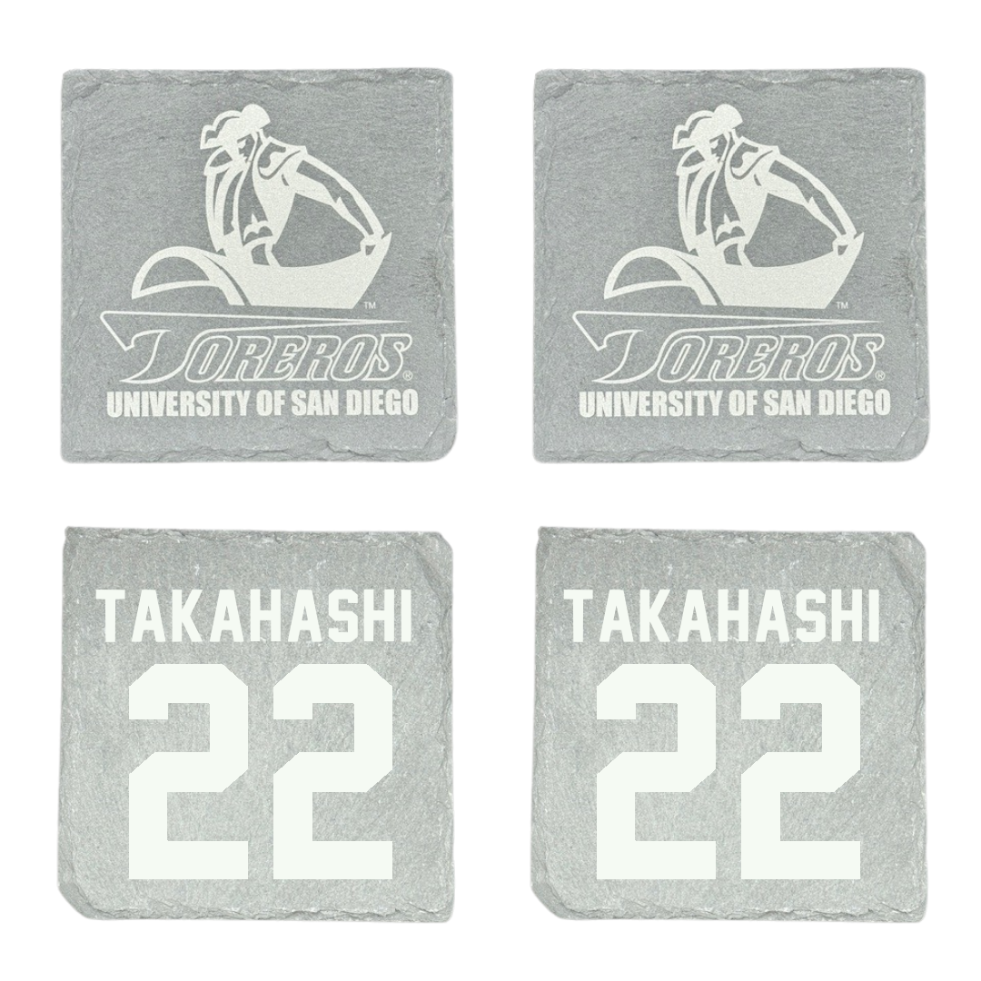 University of San Diego Football Stone Coaster (4 Pack)  - #22 Yosei Takahashi