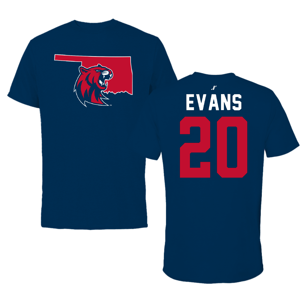 Rogers State University Softball Navy State Performance Tee - #20 Savannah Evans