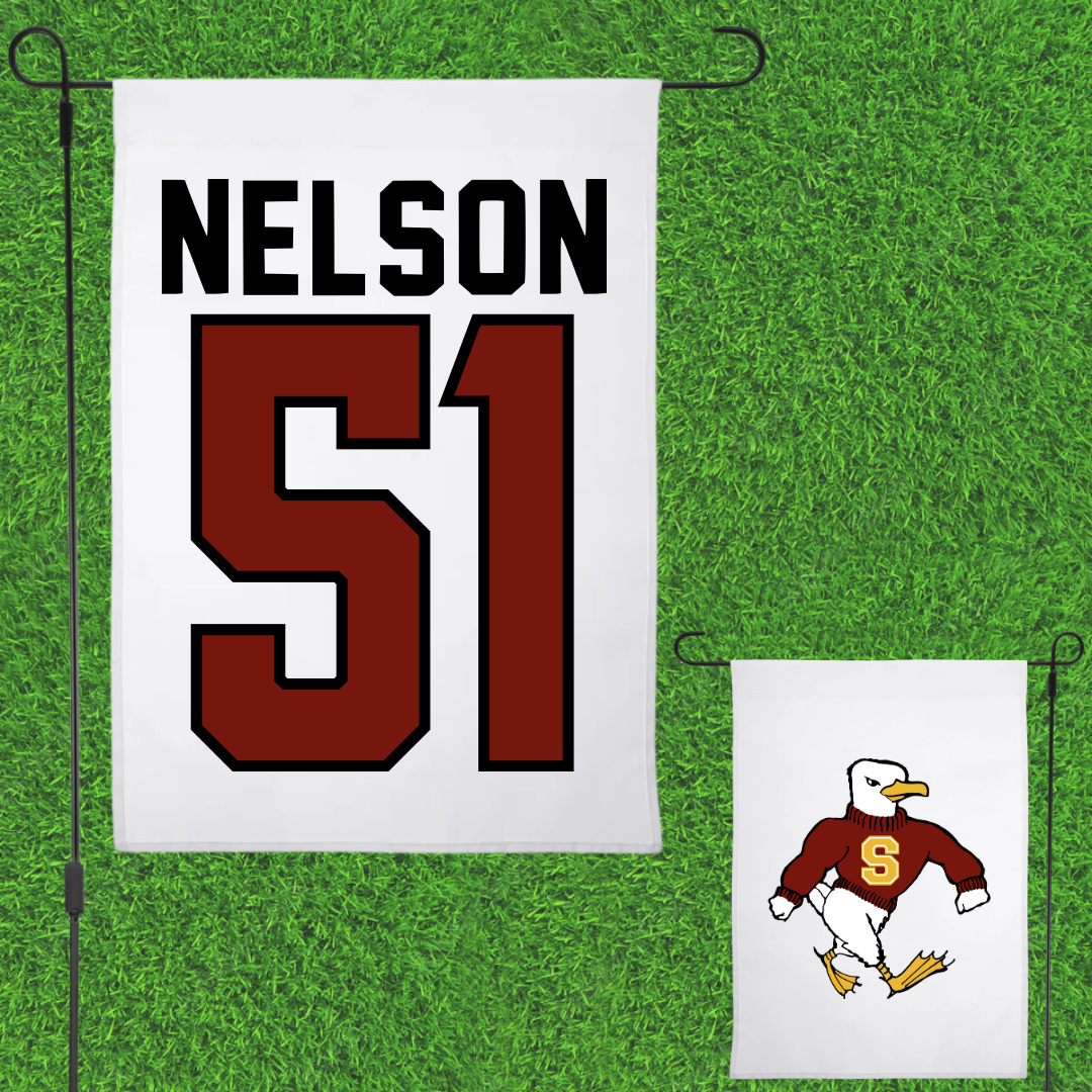 Salisbury University Football White Garden Flag - #51 Matt Nelson