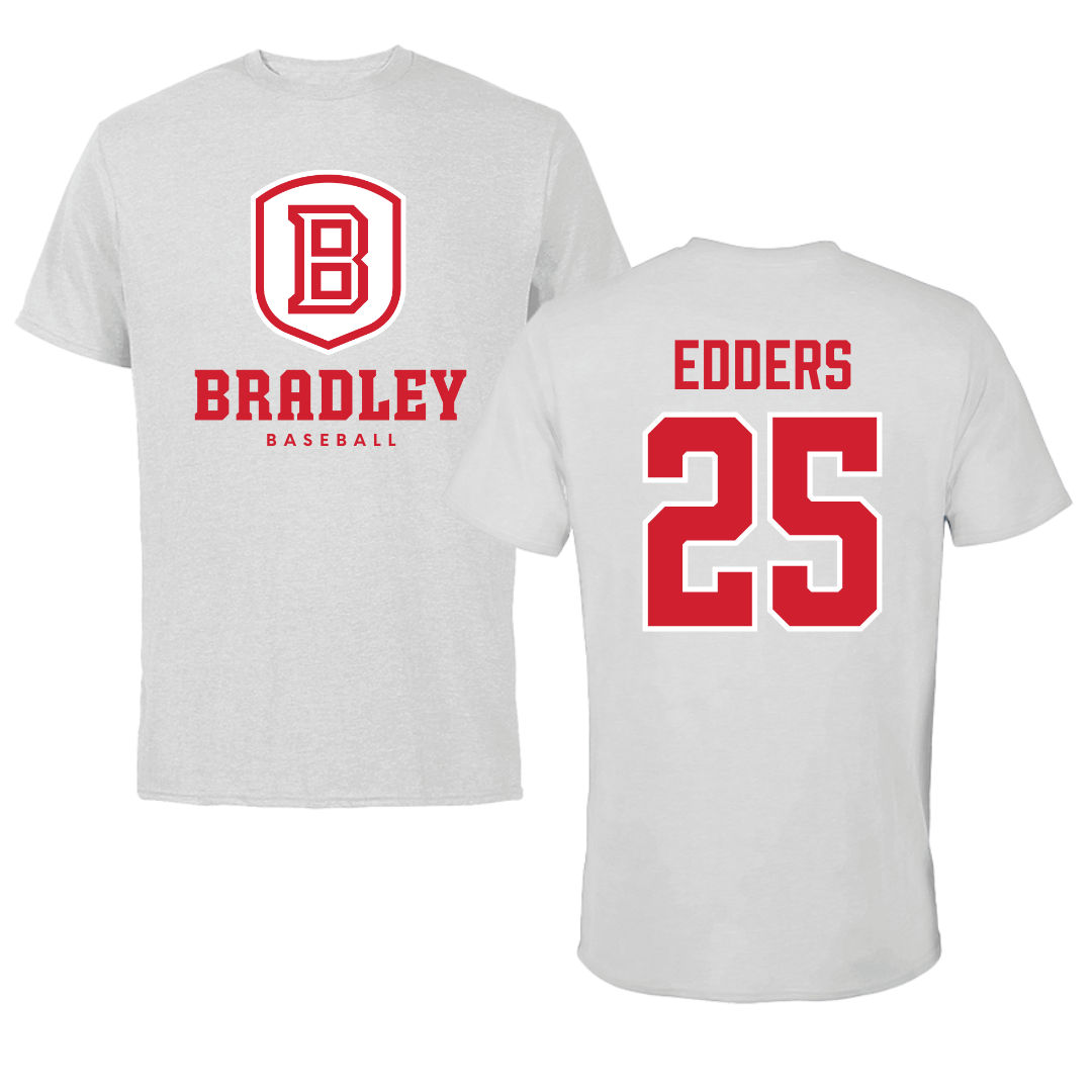 Bradley University Baseball Gray Performance Tee - #25 Noah Edders