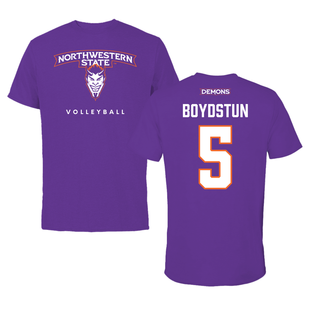 Northwestern State University Volleyball Purple Mascot Tee - #5 Piper Boydstun