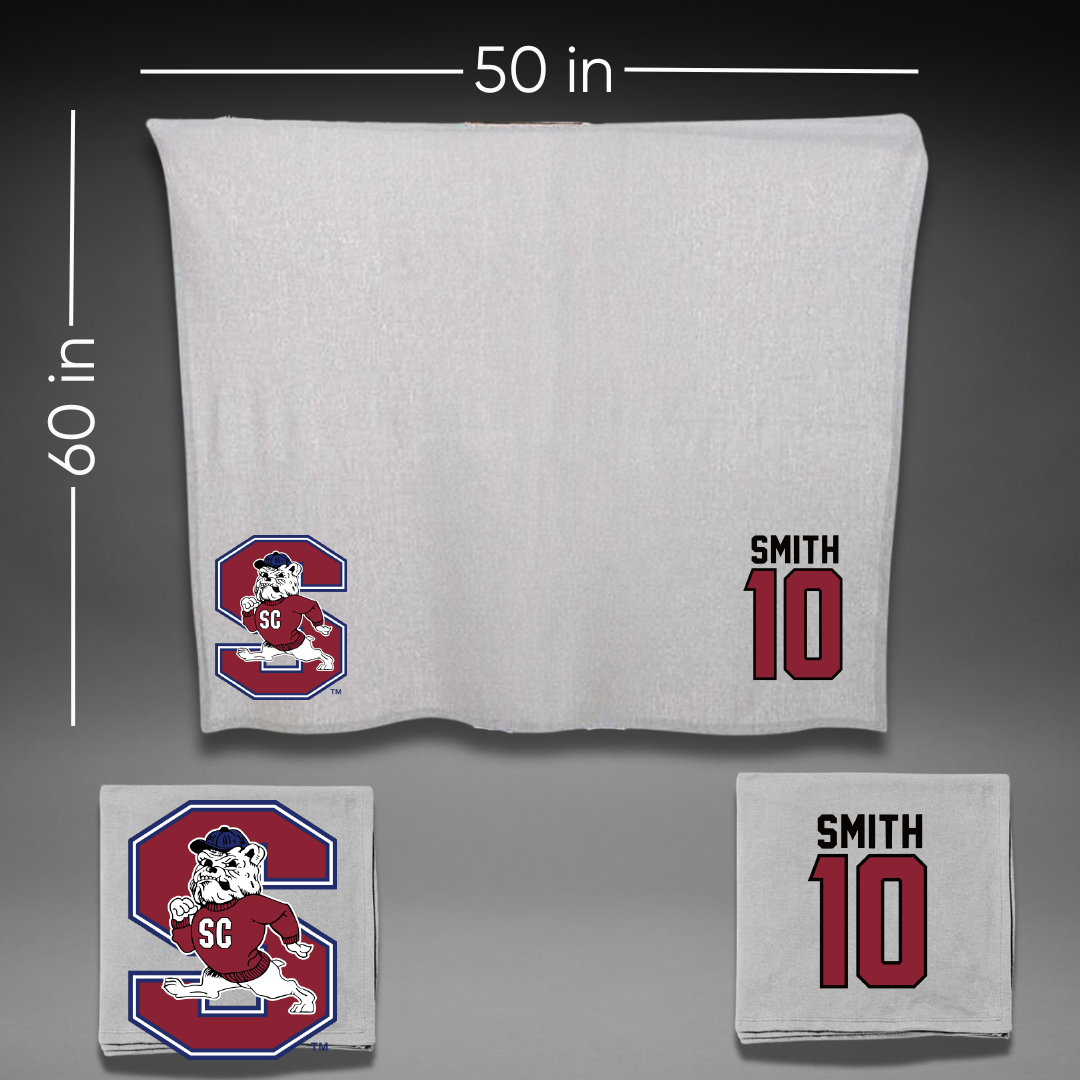 South Carolina State University Football Gray Blanket - #10 Tyler Smith