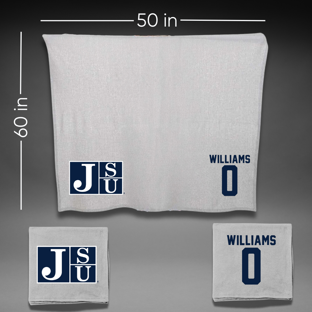 Jackson State University Football Gray Blanket - #0 Jeremiah Williams