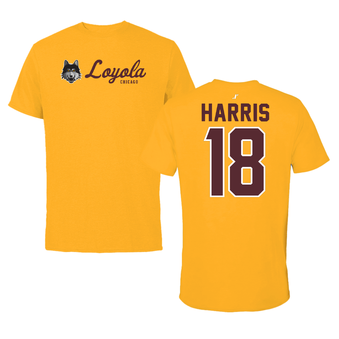 Loyola University-Chicago Soccer Gold General Performance Tee - #18 Jadyn Harris