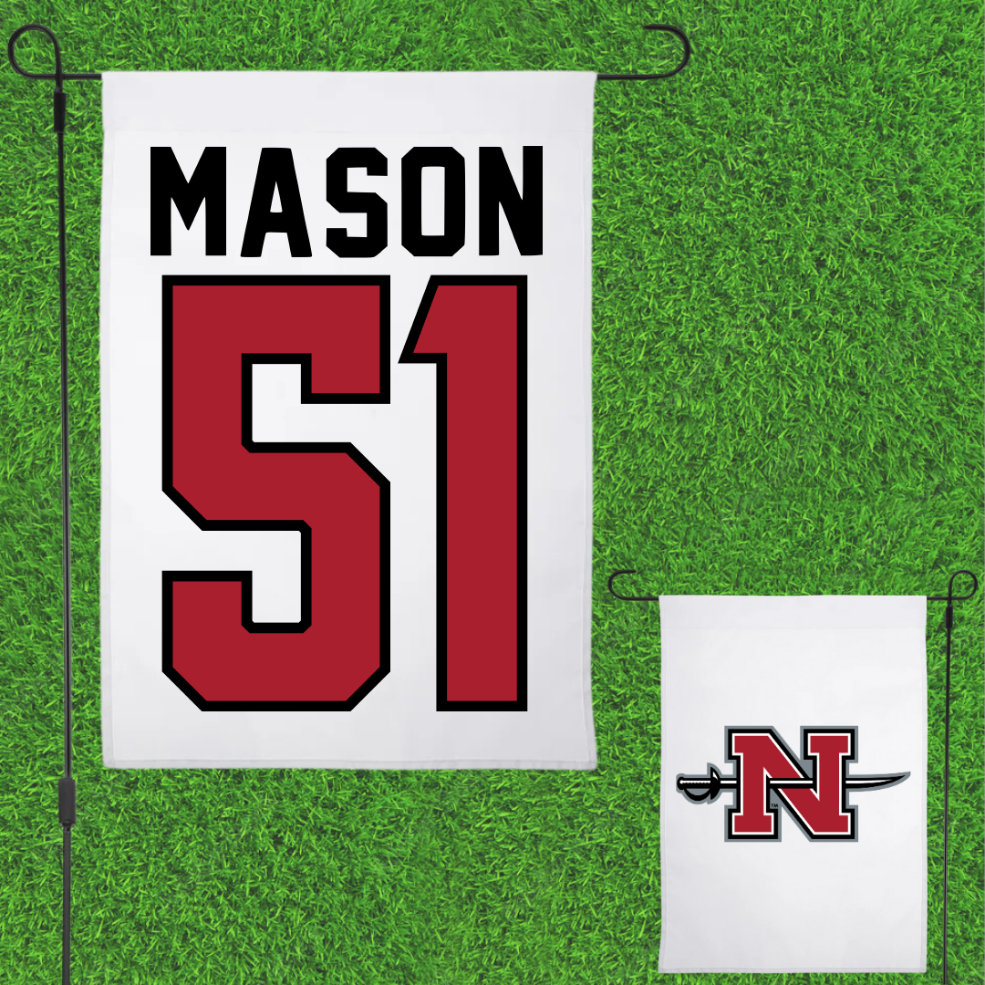 Nicholls State University Football White Garden Flag - #51 Joe Mason