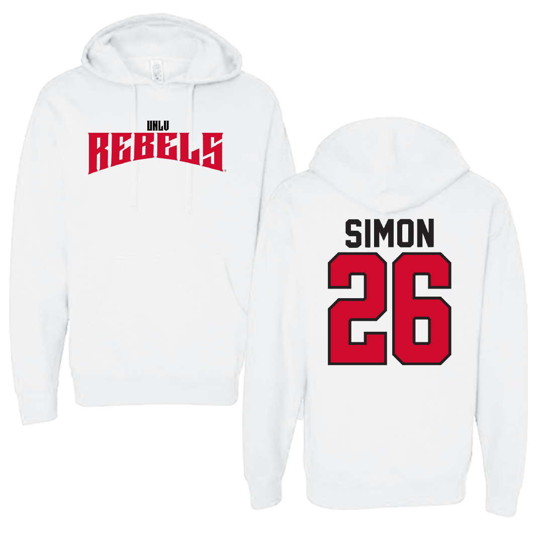 University of Nevada-Las Vegas Baseball White Classic Hoodie - #26 Sam Simon