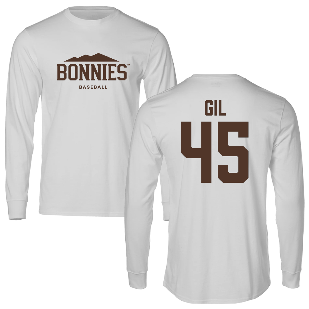 St. Bonaventure University Baseball Light Gray Performance Long Sleeve - #45 Samuel Gil