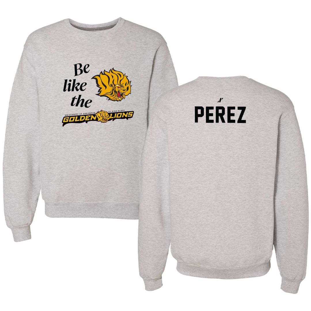 University of Arkansas-Pine Bluff Golf Light Gray Be Like Us Crewneck - Angel Perez