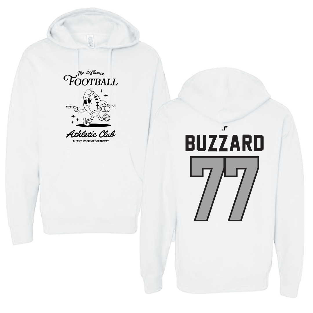 Football White Influxer Athletic Club Hoodie - #77 William Buzzard