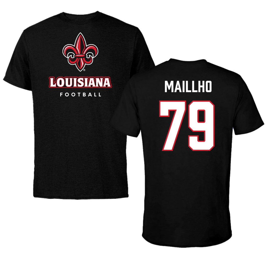University of Louisiana at Lafayette Football Black Performance Tee - #79 Andre Maillho