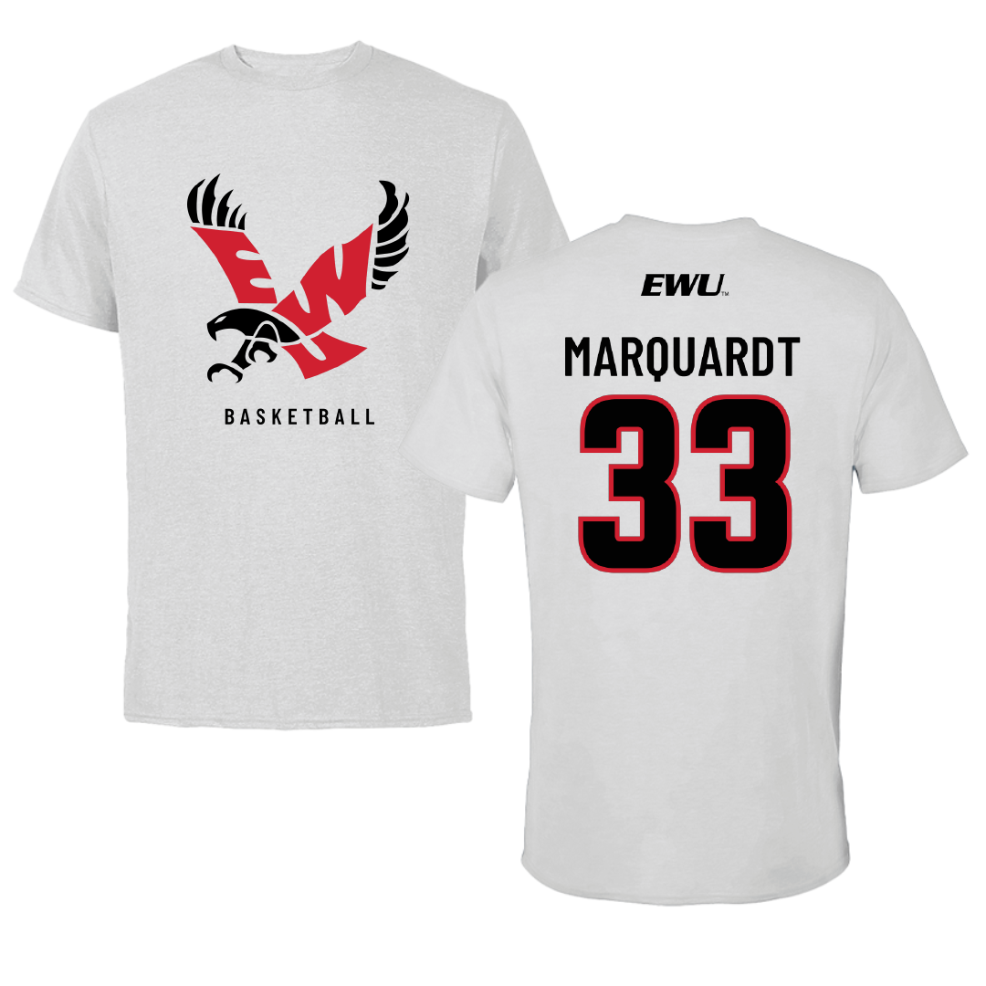 Eastern Washington University Basketball Light Gray Performance Tee - #33 Emmett Marquardt
