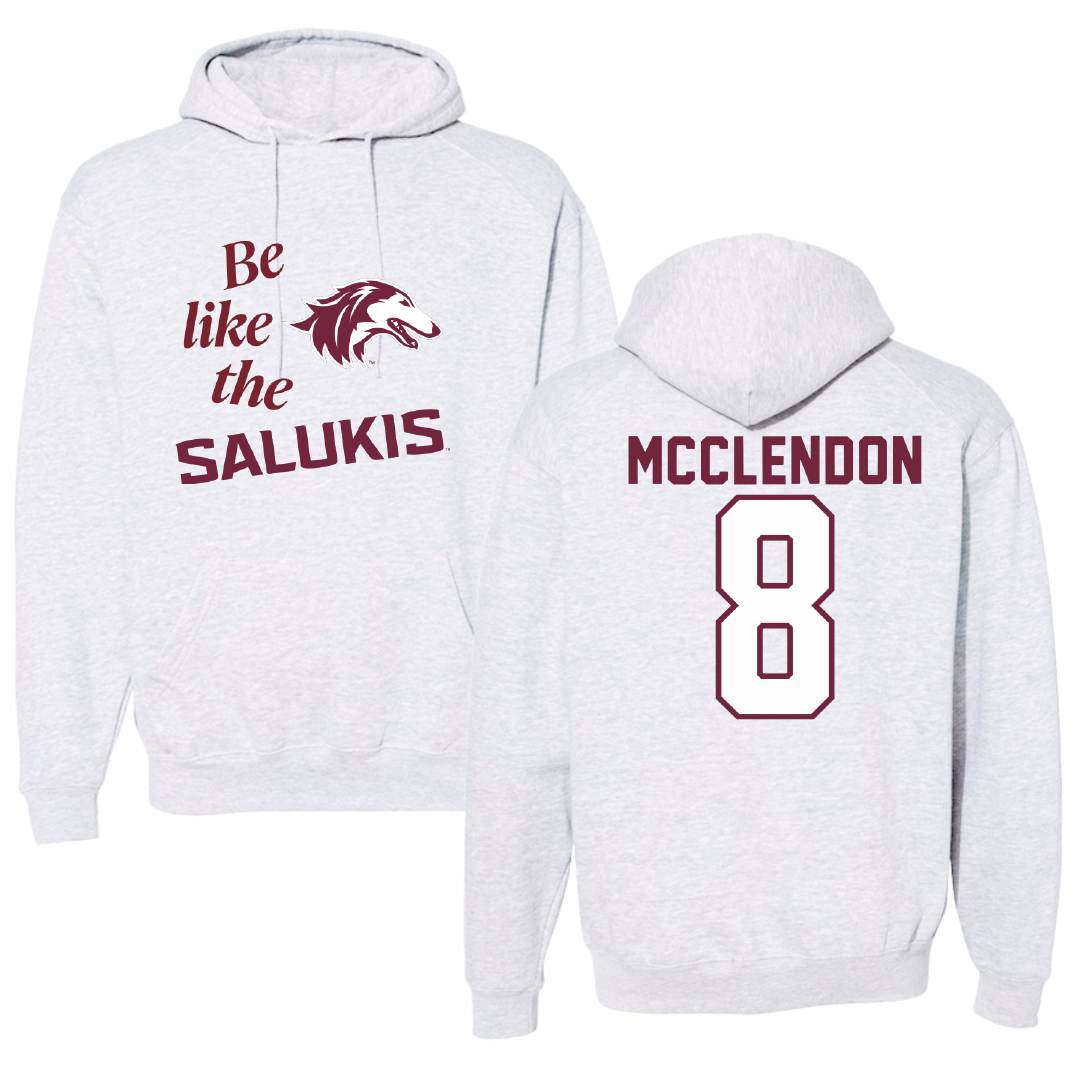 Southern Illinois University at Carbondale Football Light Gray Be Like Us Hoodie - #8 Jeremiah McClendon