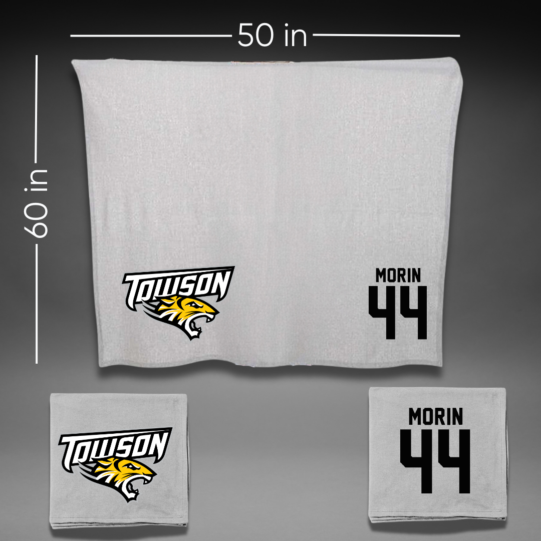 Towson University Lacrosse Gray Blanket - #44 Sam Morin