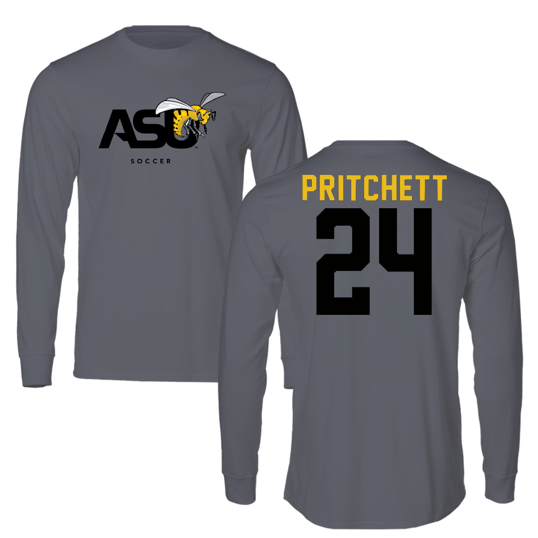 Alabama State University Soccer Dark Gray Long Sleeve - #24 Ania Pritchett