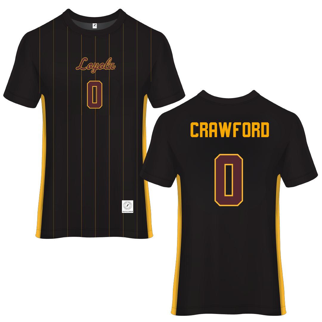Loyola University-Chicago Black Soccer Jersey - #0 Aidan Crawford
