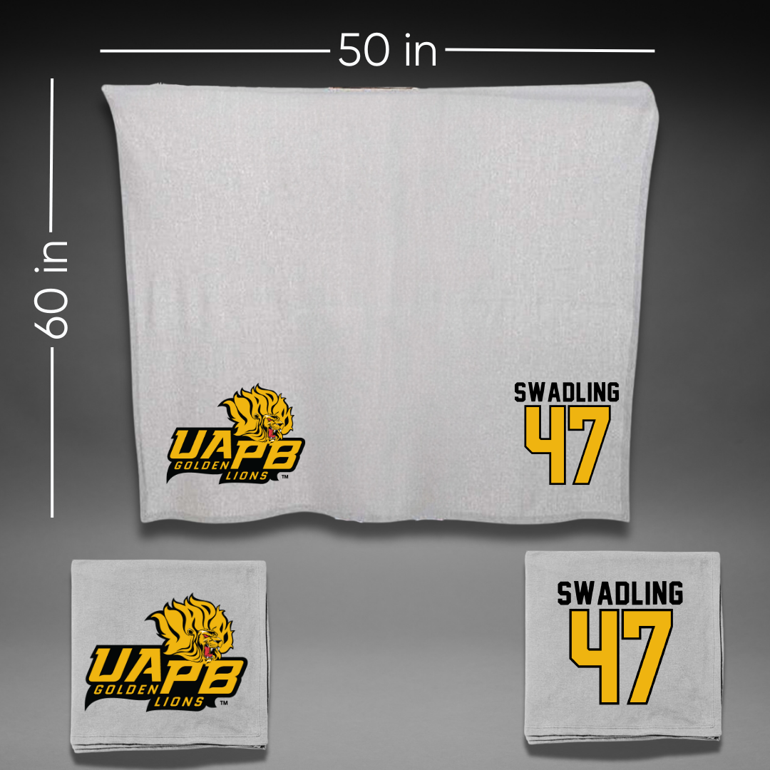 University of Arkansas-Pine Bluff Football Gray Blanket - #47 Andrew Swadling