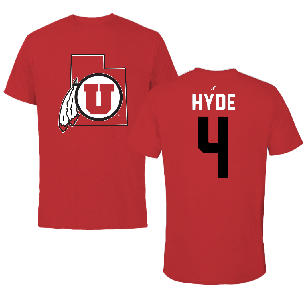 University of Utah Lacrosse Red State Performance Tee - #4 Jordan Hyde