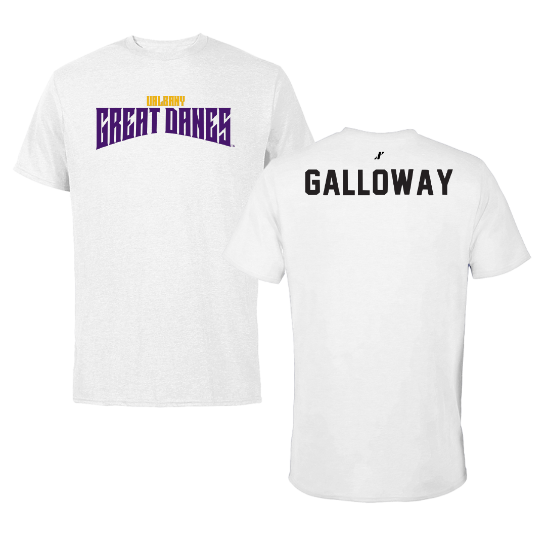 University at Albany TF and XC White Classic Tee - Toni Galloway