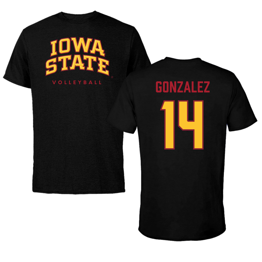 Iowa State University Volleyball Black Tee - #14 Nayeli Gonzalez