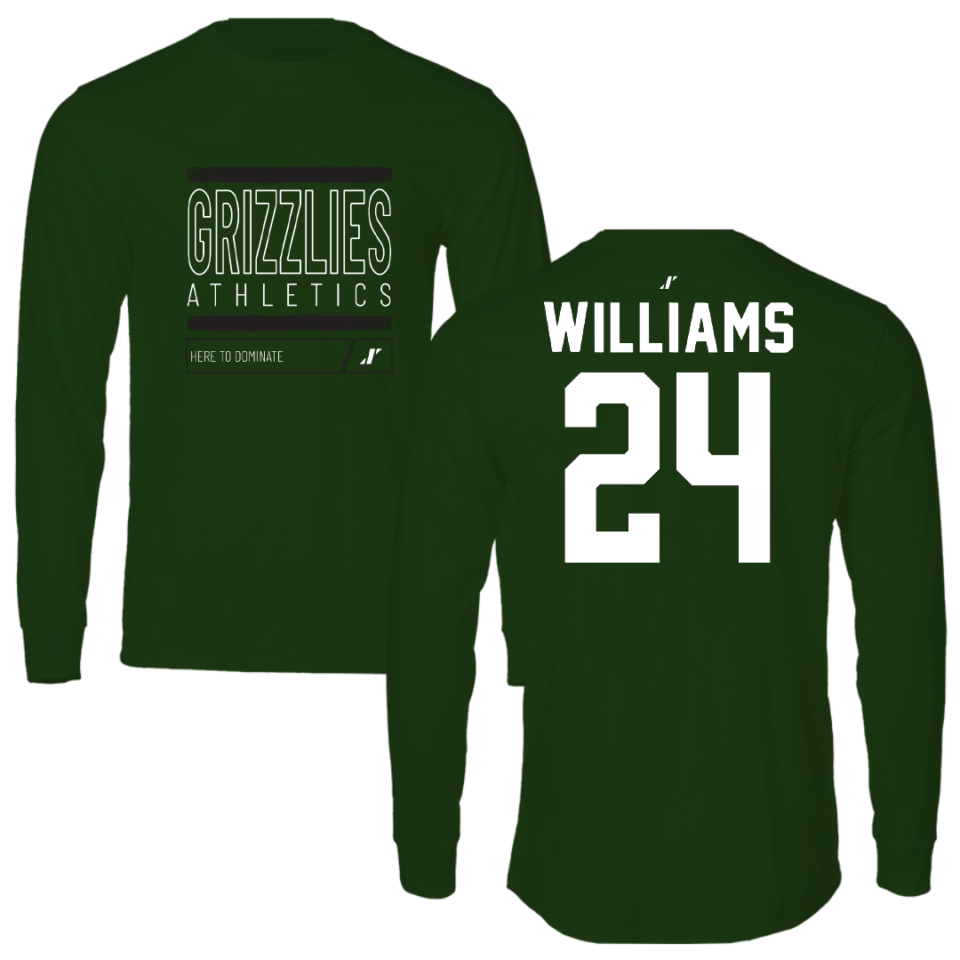 Adams State University Football Forest Green Dominate Performance Long Sleeve - #24 Christopher Williams
