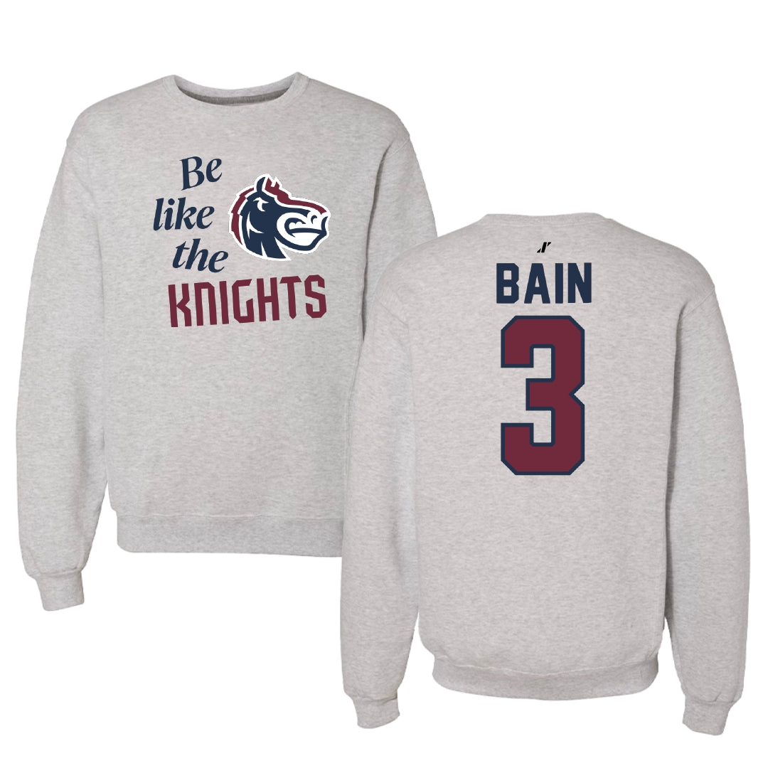 Fairleigh Dickinson University-Metropolitan Campus Volleyball Light Gray Be Like Us Crewneck - #3 Avery Bain