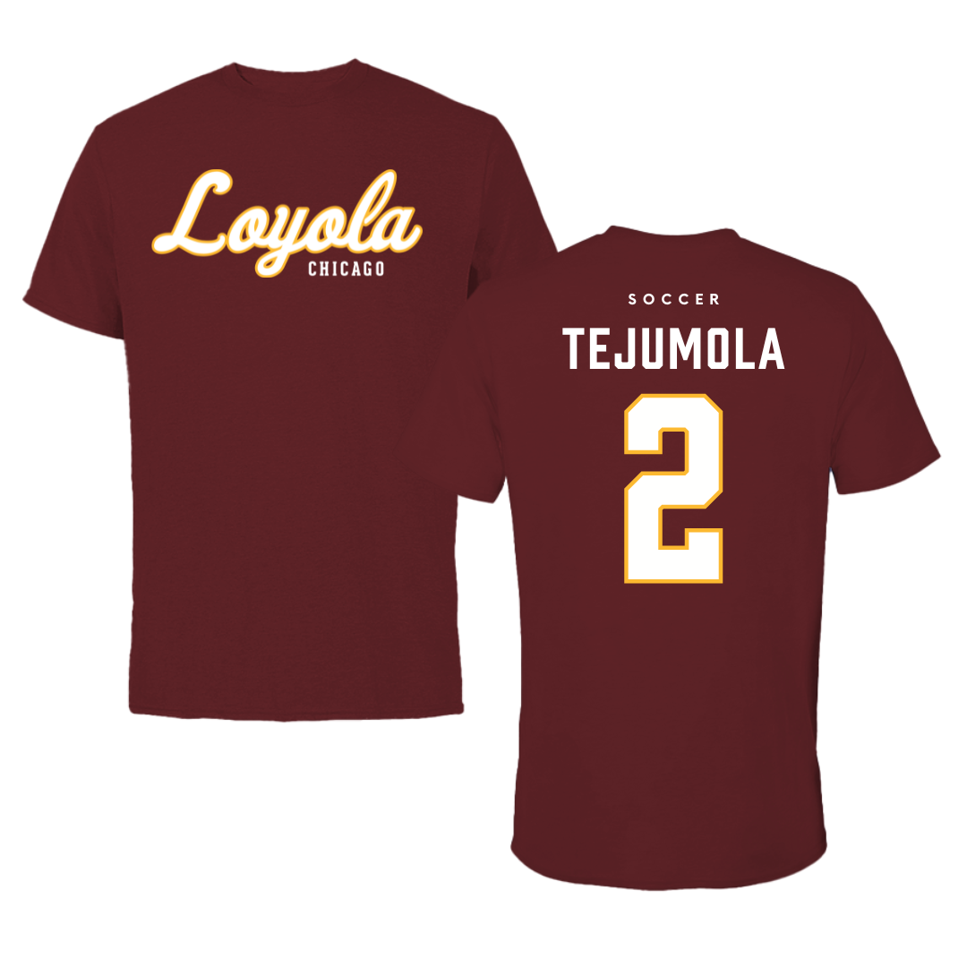 Loyola University-Chicago Soccer Maroon Loyola Tee - #2 Kamran Tejumola