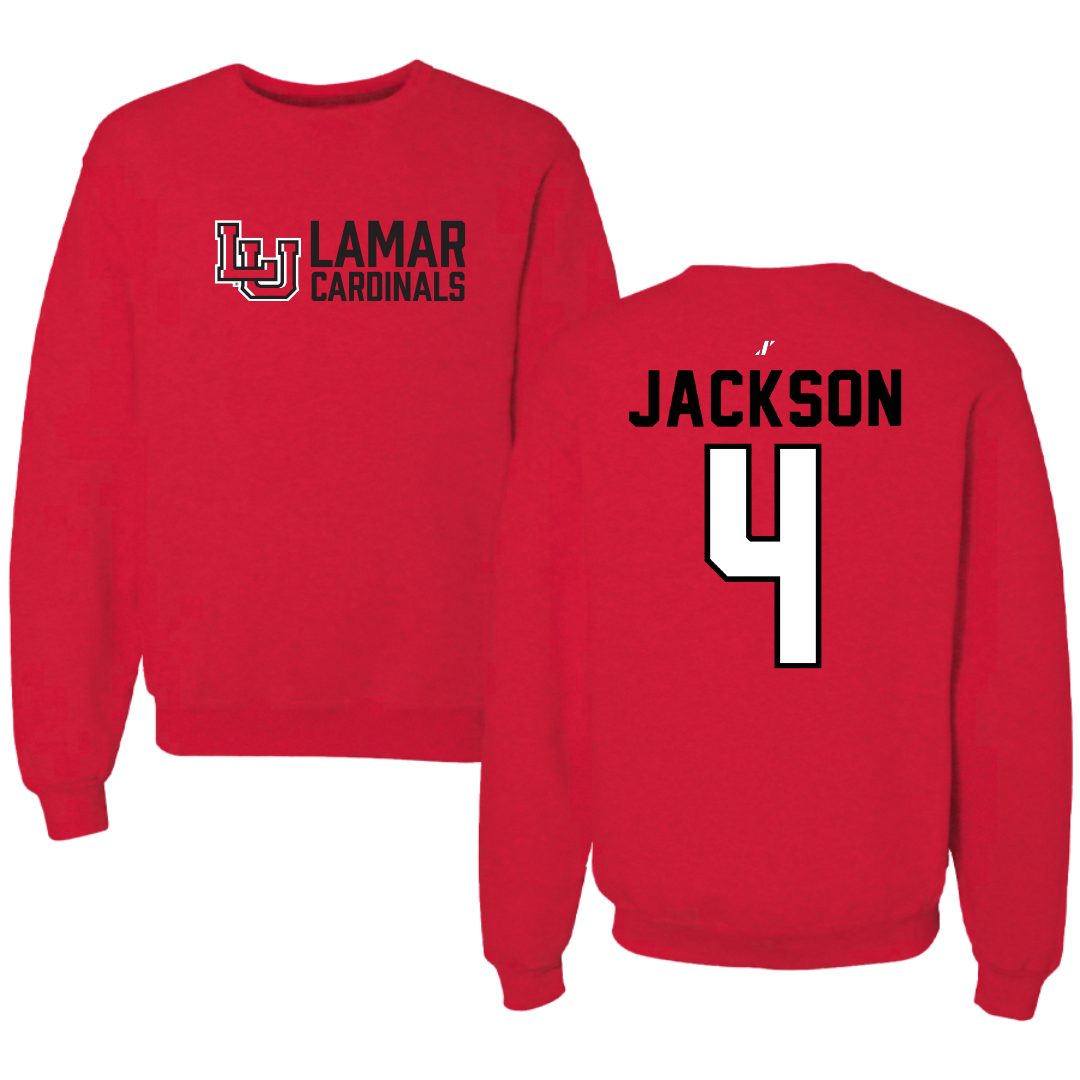 Lamar University Football Red General Crewneck - #4 Jaymond Jackson
