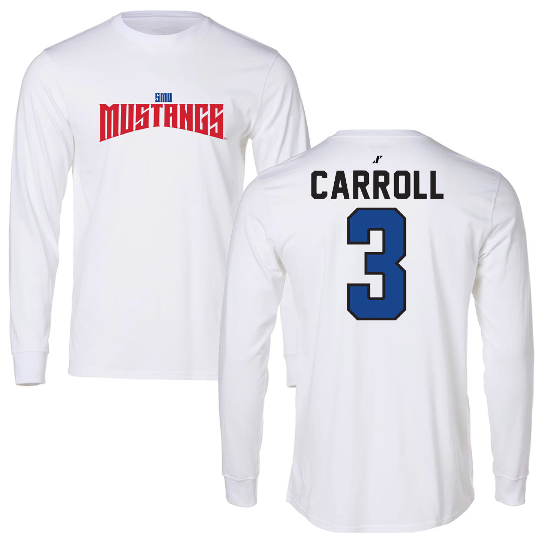 Southern Methodist University Football White Classic Long Sleeve - #3 Jamarion Carroll