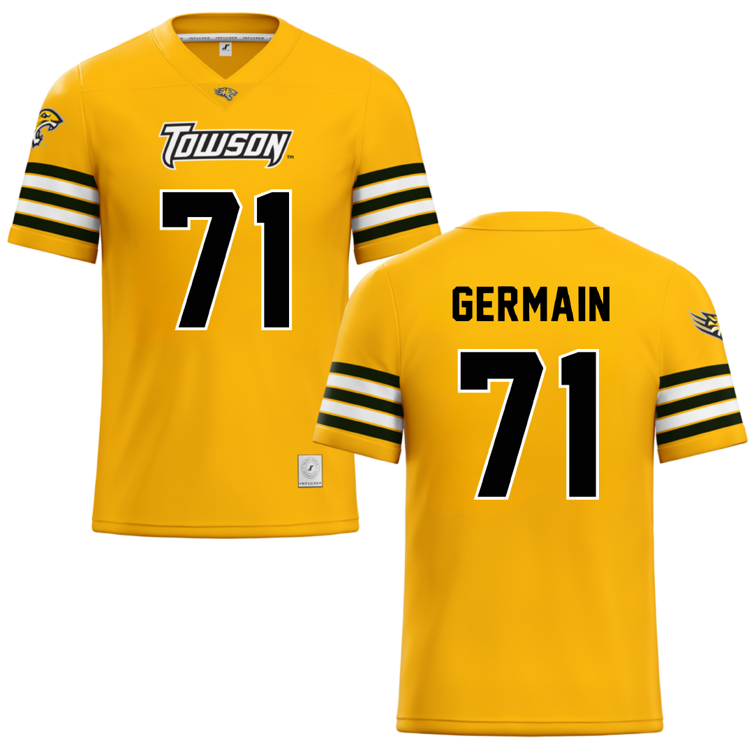 Towson University Gold Football Jersey - #71 Jean Germain
