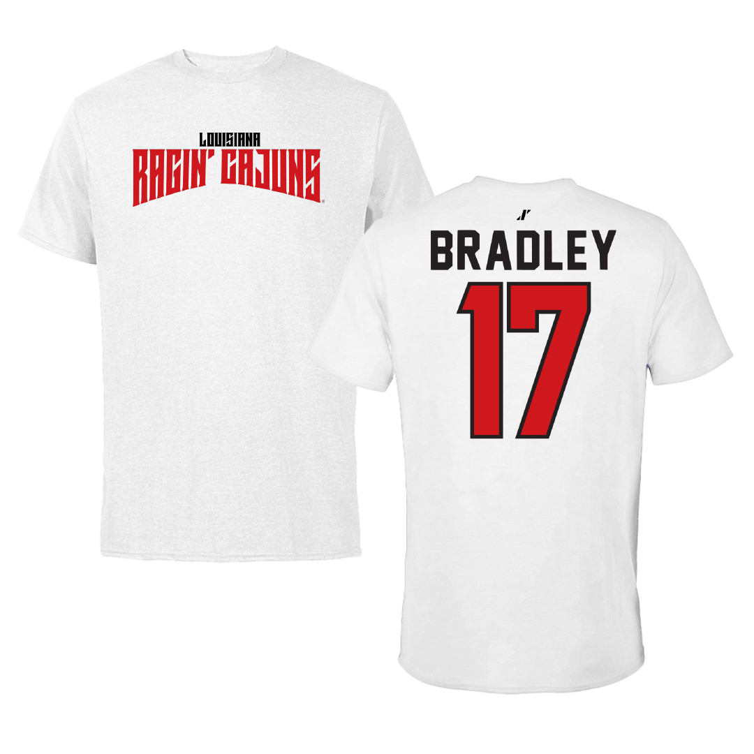 University of Louisiana at Lafayette Soccer White Classic Performance Tee - #17 Megan Bradley