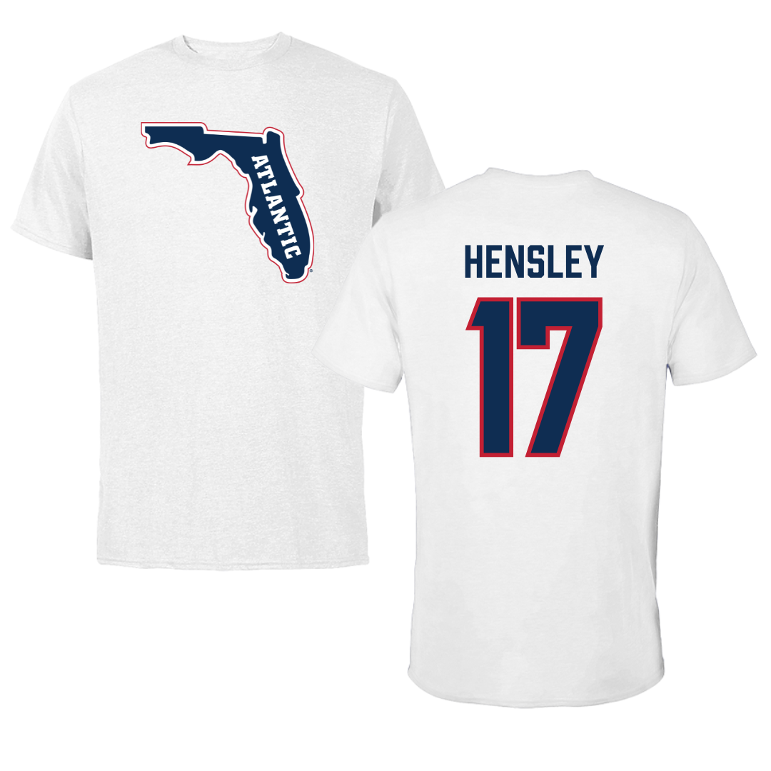 Florida Atlantic University Volleyball White Tee - #17 Victoria Hensley