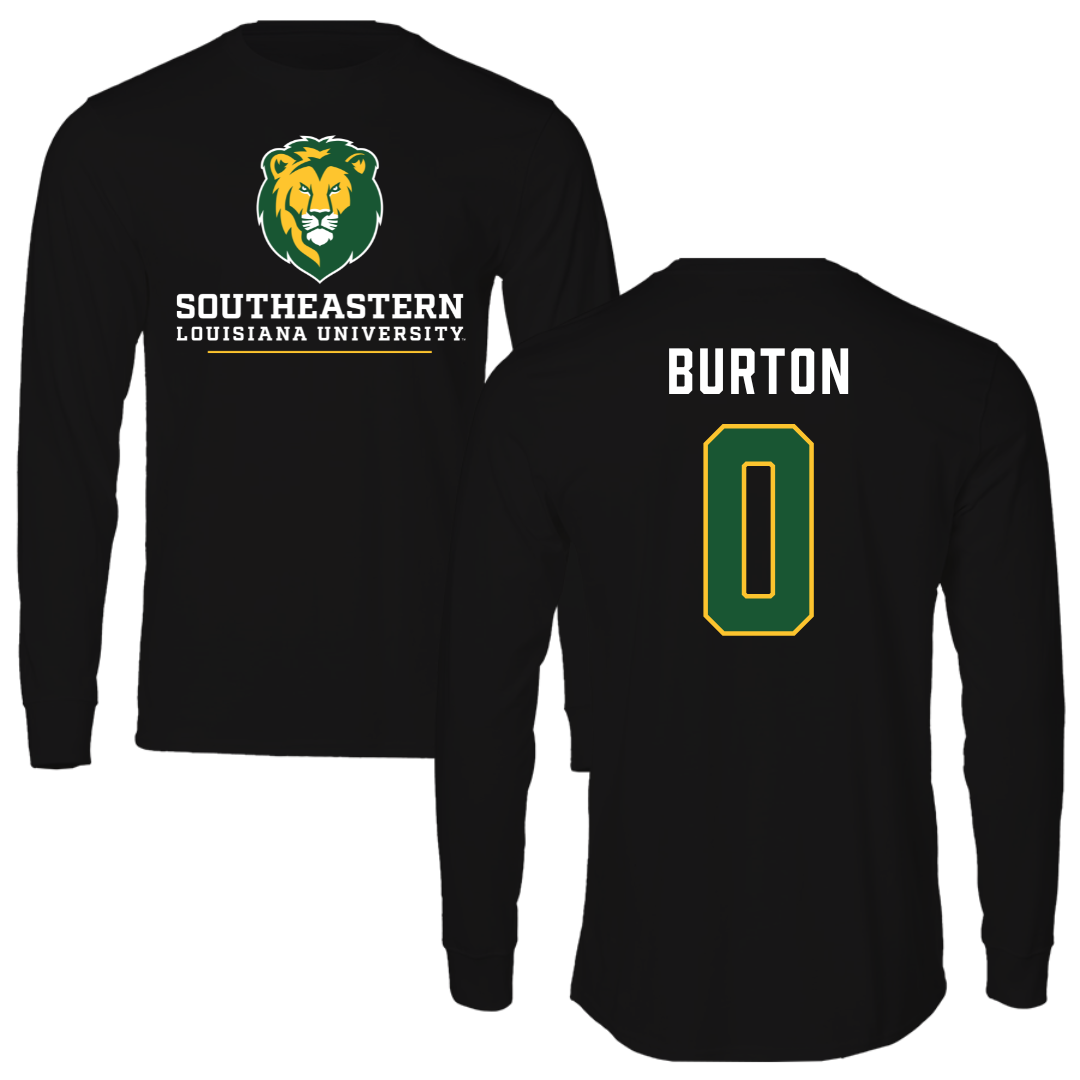 Southeastern Louisiana University Basketball Black Performance Long Sleeve - #0 Kameron Burton