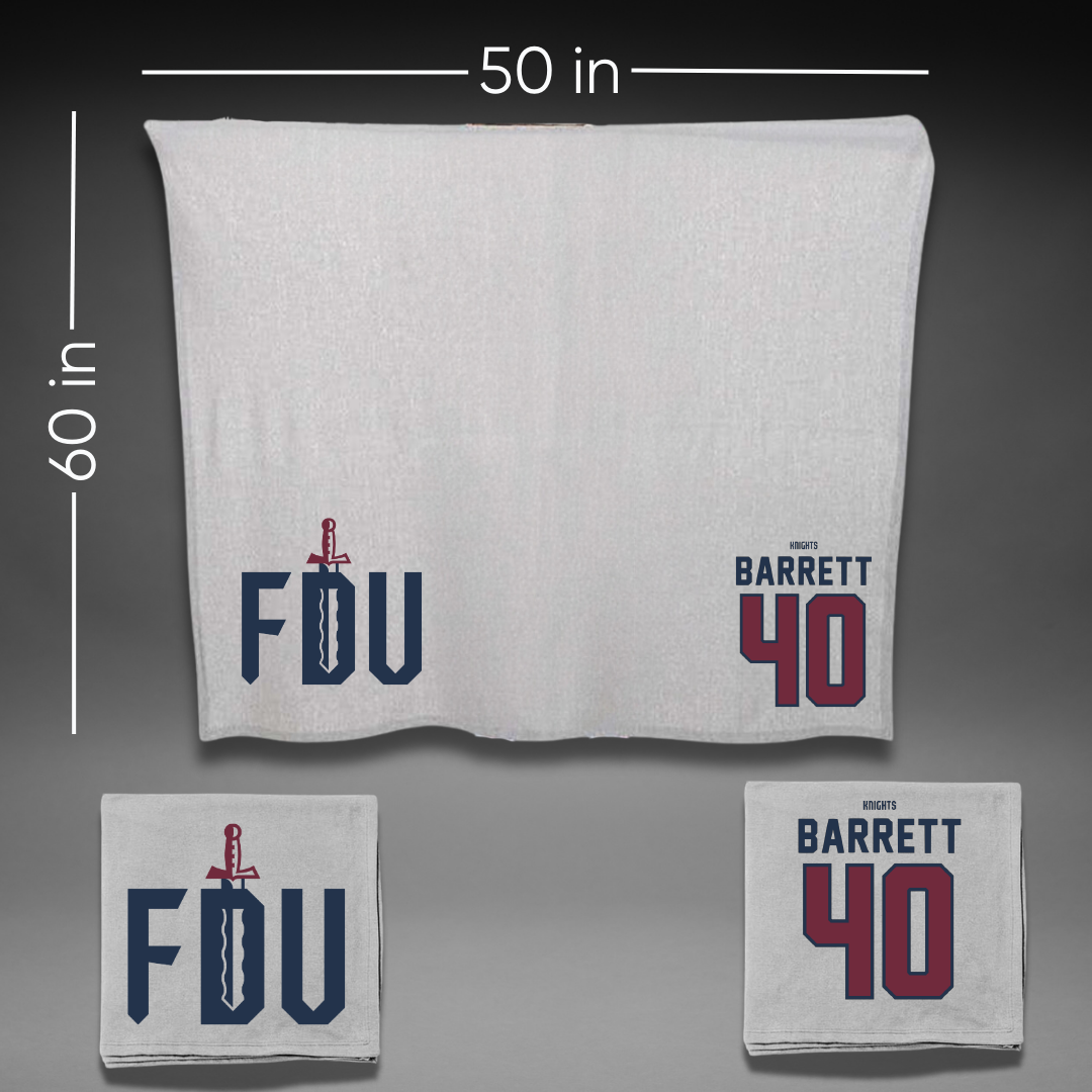 Fairleigh Dickinson University-Metropolitan Campus Baseball Gray Blanket - #40 Ian Barrett