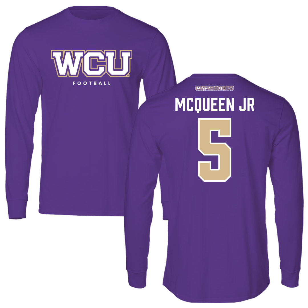 Western Carolina University Football Royal Purple Performance Long Sleeve - #5 Hayward McQueen Jr