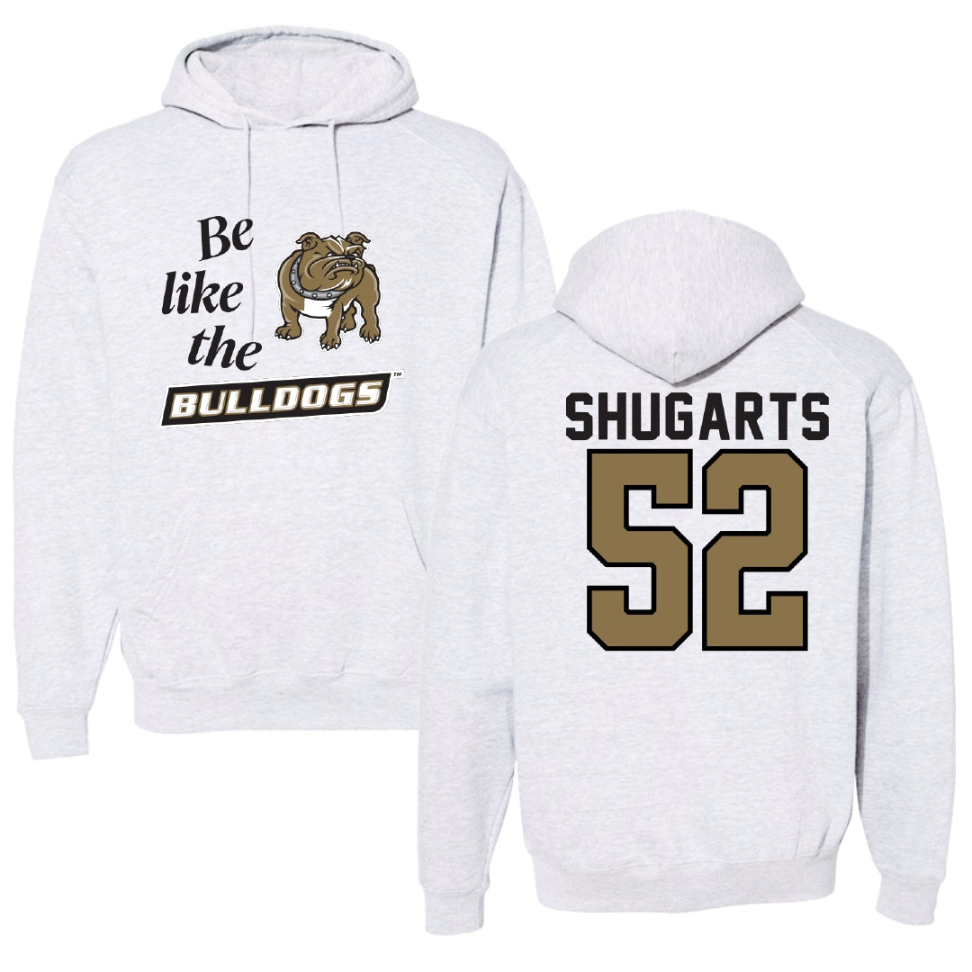 Bryant University Football Light Gray Be Like Us Hoodie - #52 Beau Shugarts
