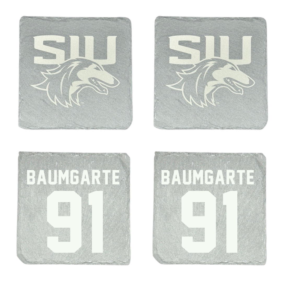 Southern Illinois University at Carbondale Football Stone Coaster (4 Pack)  - #91 Jake Baumgarte