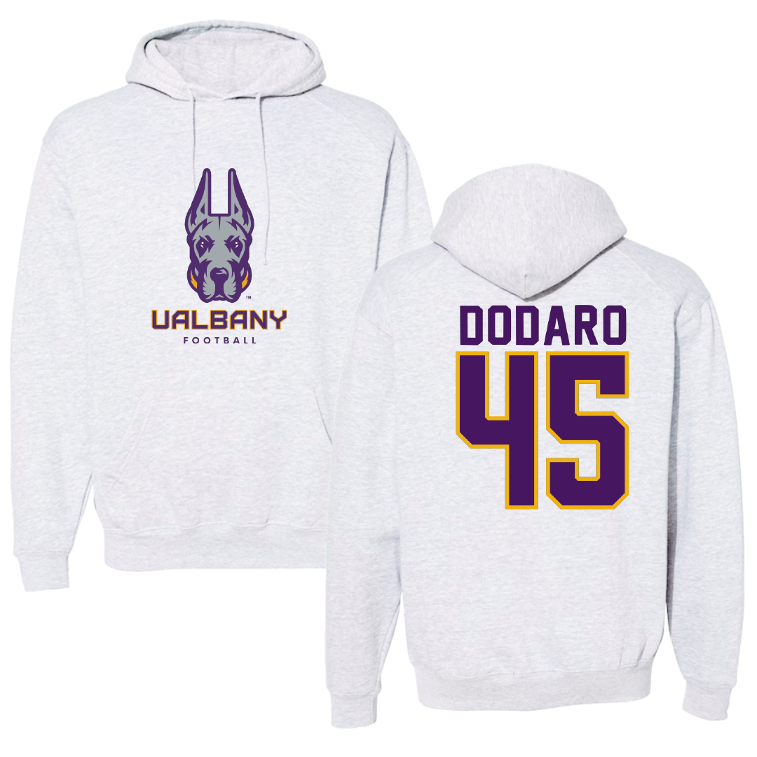 University at Albany Football Gray Hoodie - #45 John Dodaro